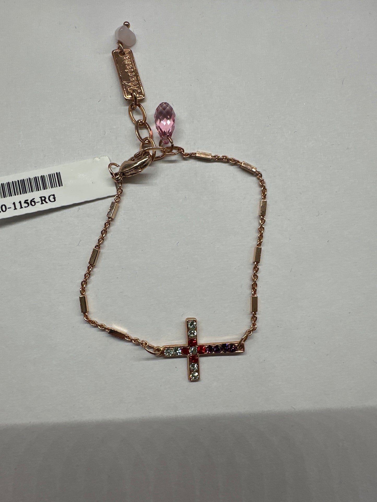 MARIANA NKLC-RG-CROSS PENDANT W/RED,PRPL,CLR STONE