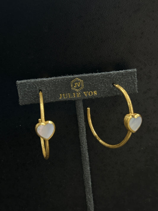 HEART HOOP GOLD MOTHER OF PEARL - M