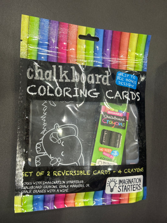 CHALKBOARD COLORING CARDS - MINI FARM JUNGLE