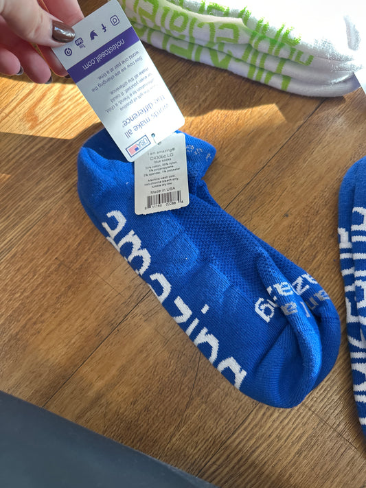 SOCKS - AMAZING - BLUE W/WHITE - L
