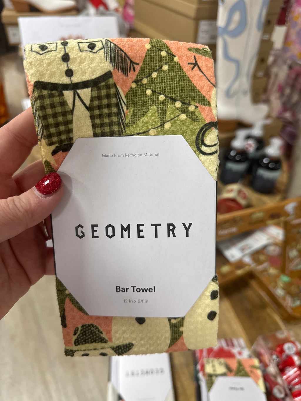 GEOMETRY BAR TOWEL - CHRISTMAS