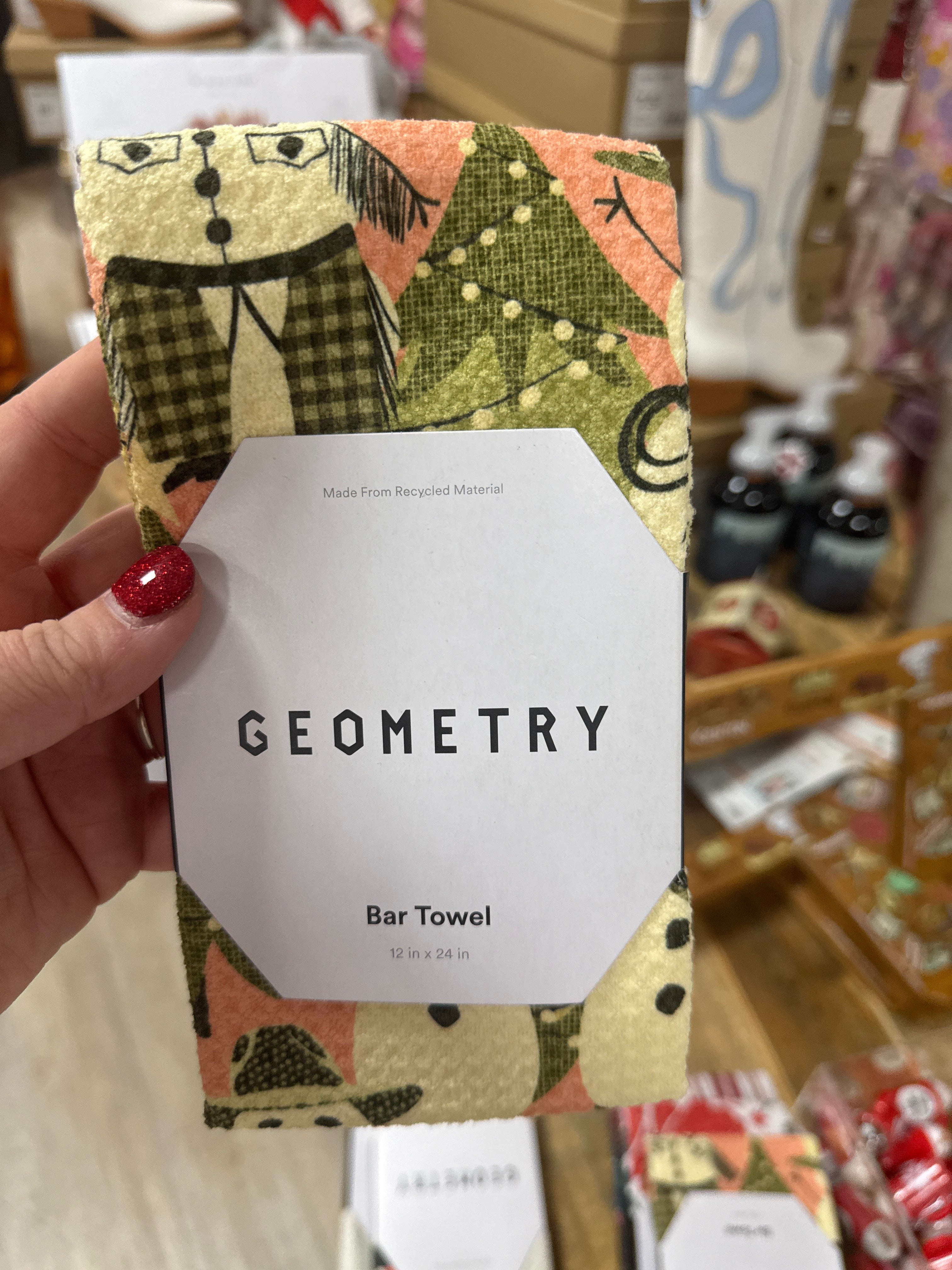 GEOMETRY BAR TOWEL - CHRISTMAS