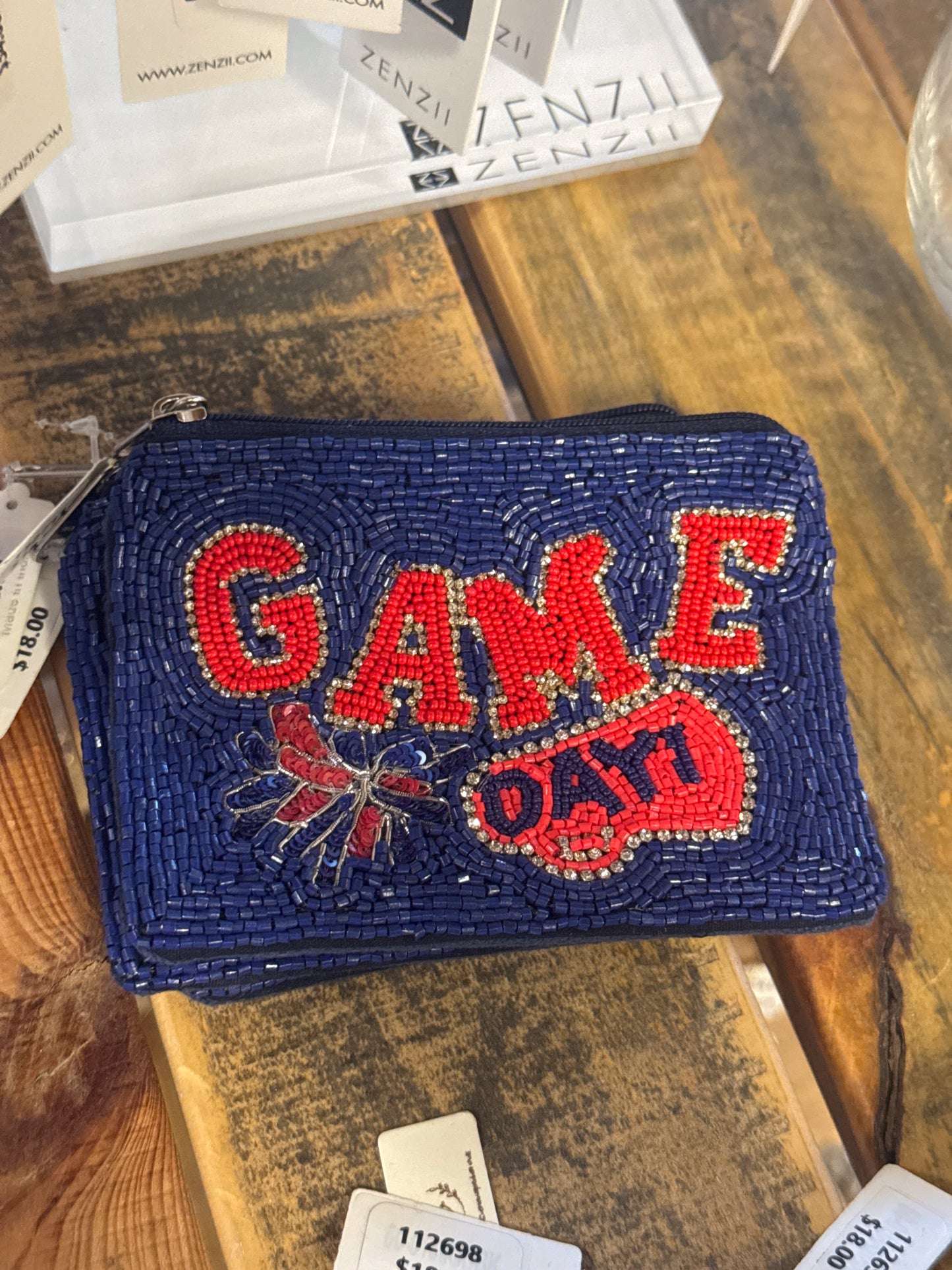 GAME DAY MEGAPHONE COIN PURSE - RED/WHT/BLU