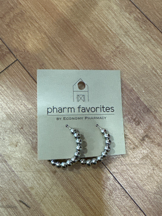 MAUI BEADED HOOP EARRINGS - SILVER