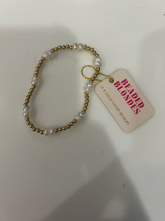 GOLD BEADED BLONDES- two pearls