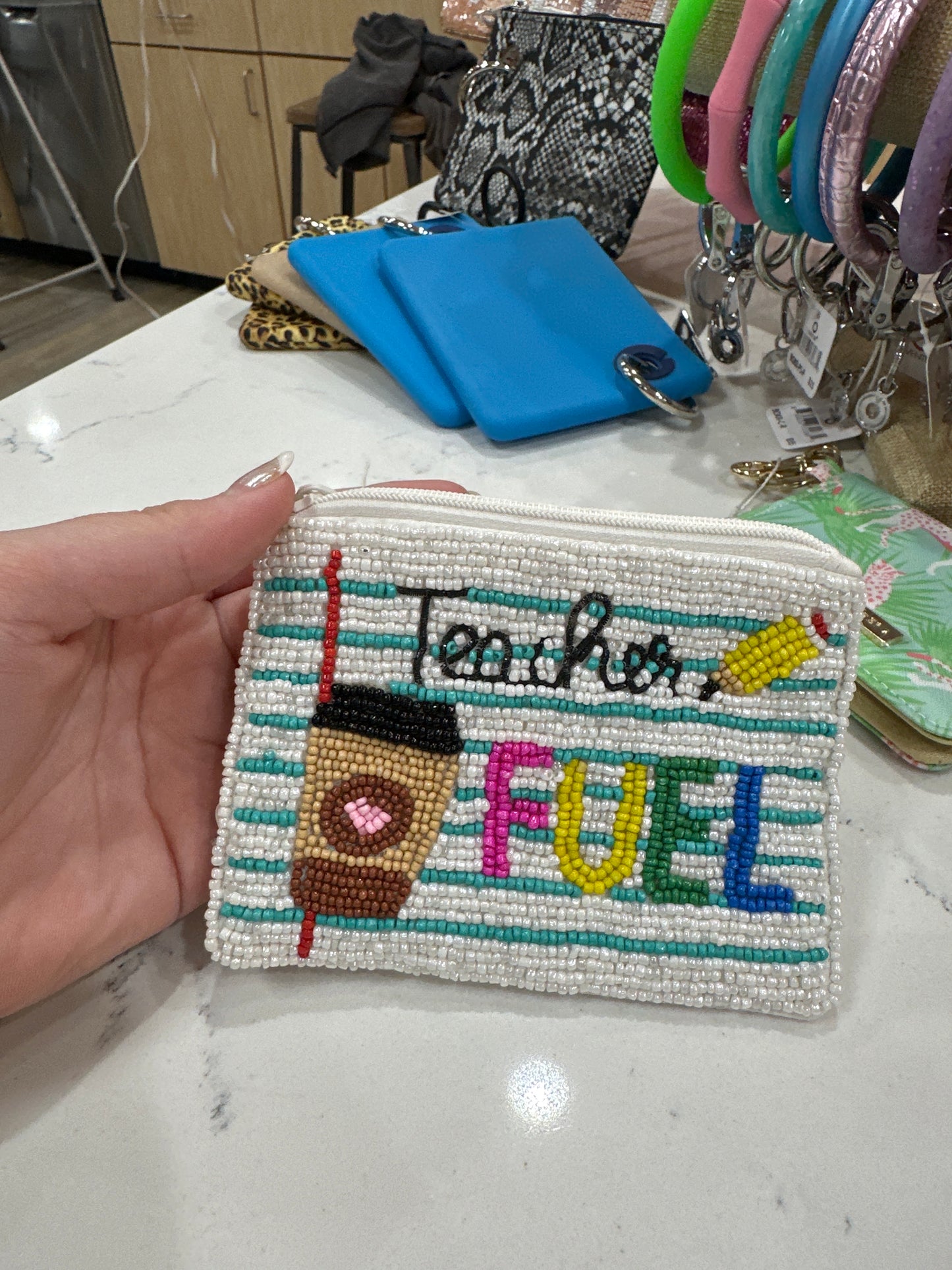 TEACHER FUEL BEADED POUCH
