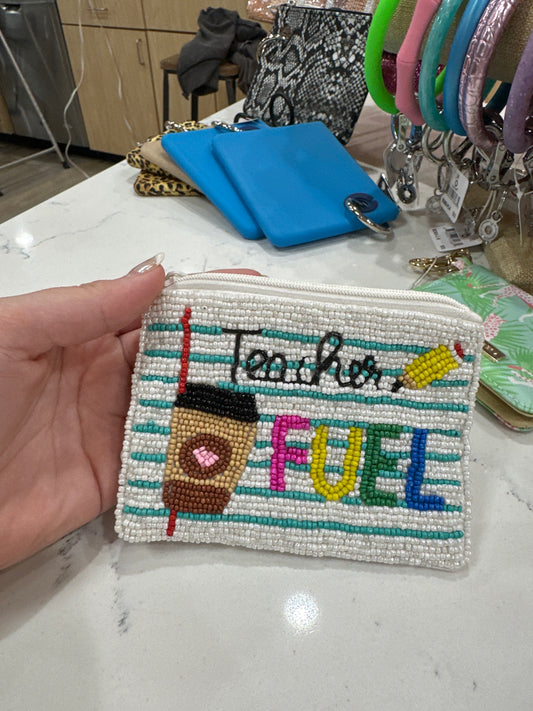 TEACHER FUEL BEADED POUCH