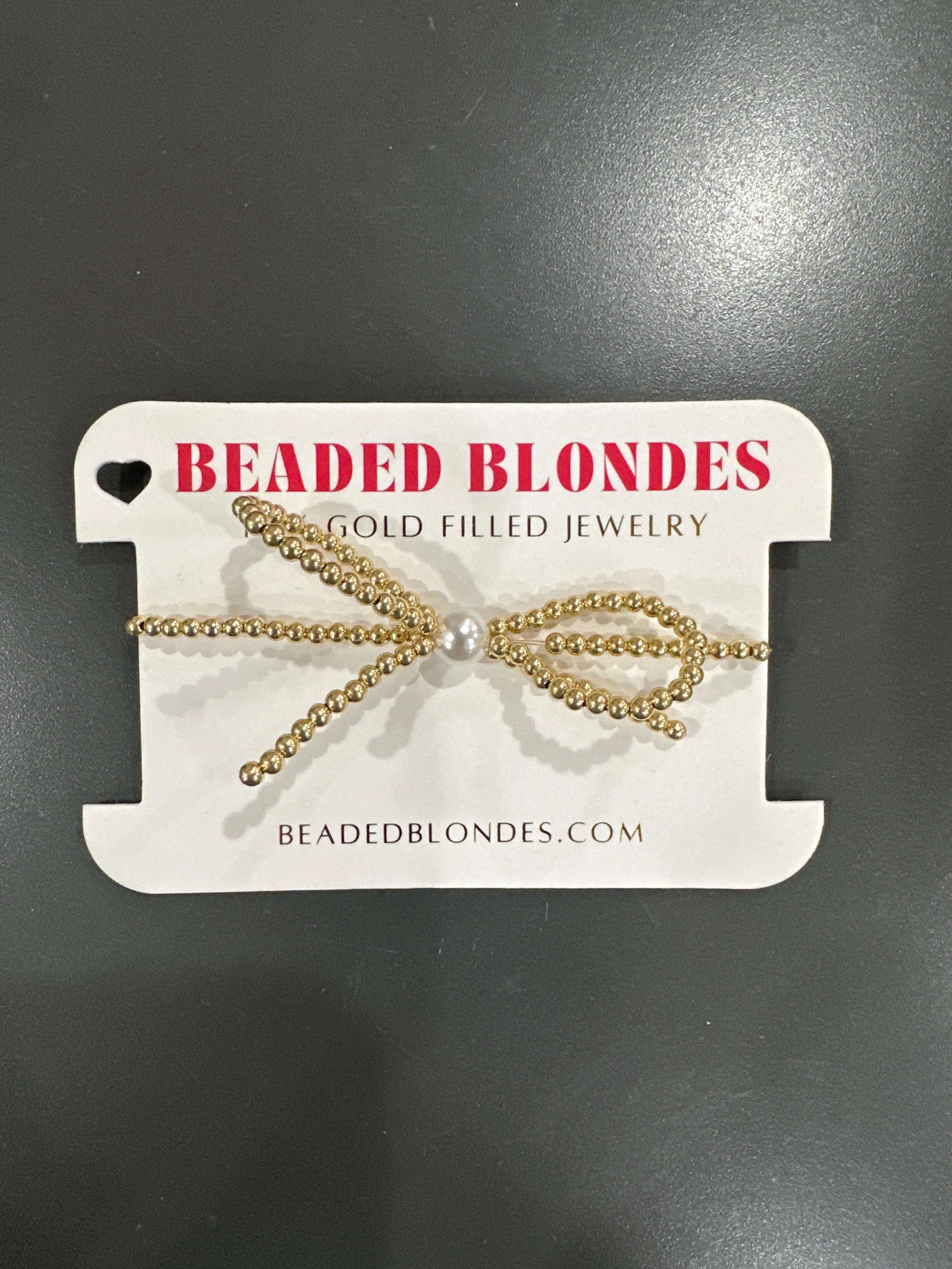 GOLD BOW BRACELET - STANDARD 6.75"