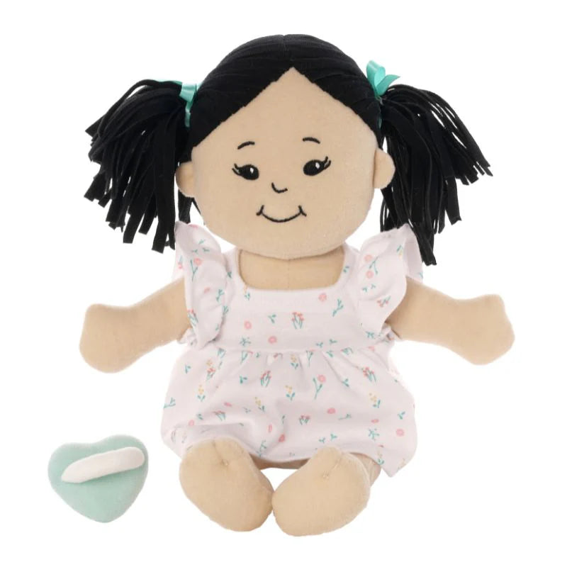 LOVE, STELLA DOLL LIGHT BEIGE WITH BLACK PIGTAILS