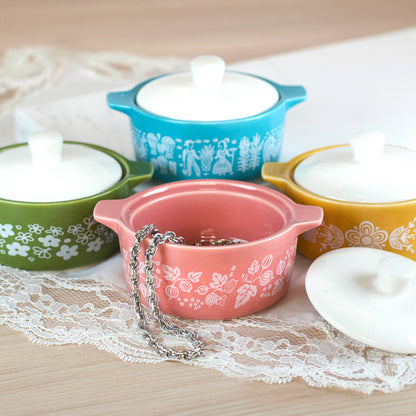 PYREX-INSPIRED GOOSEBERRY CASSEROLE CERAMIC TRINKET BOX