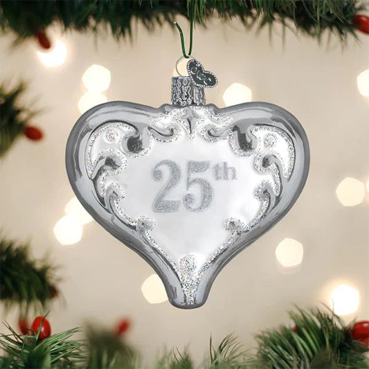 25th Anniversary Heart Ornament