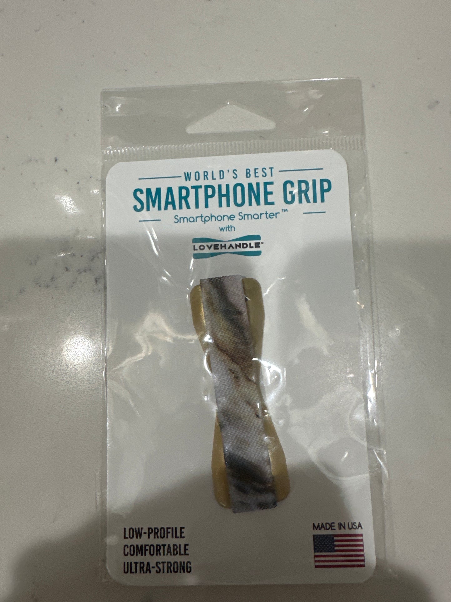 ELASTIC PHONE GRIP- MARBLE CHIC GOLD ***