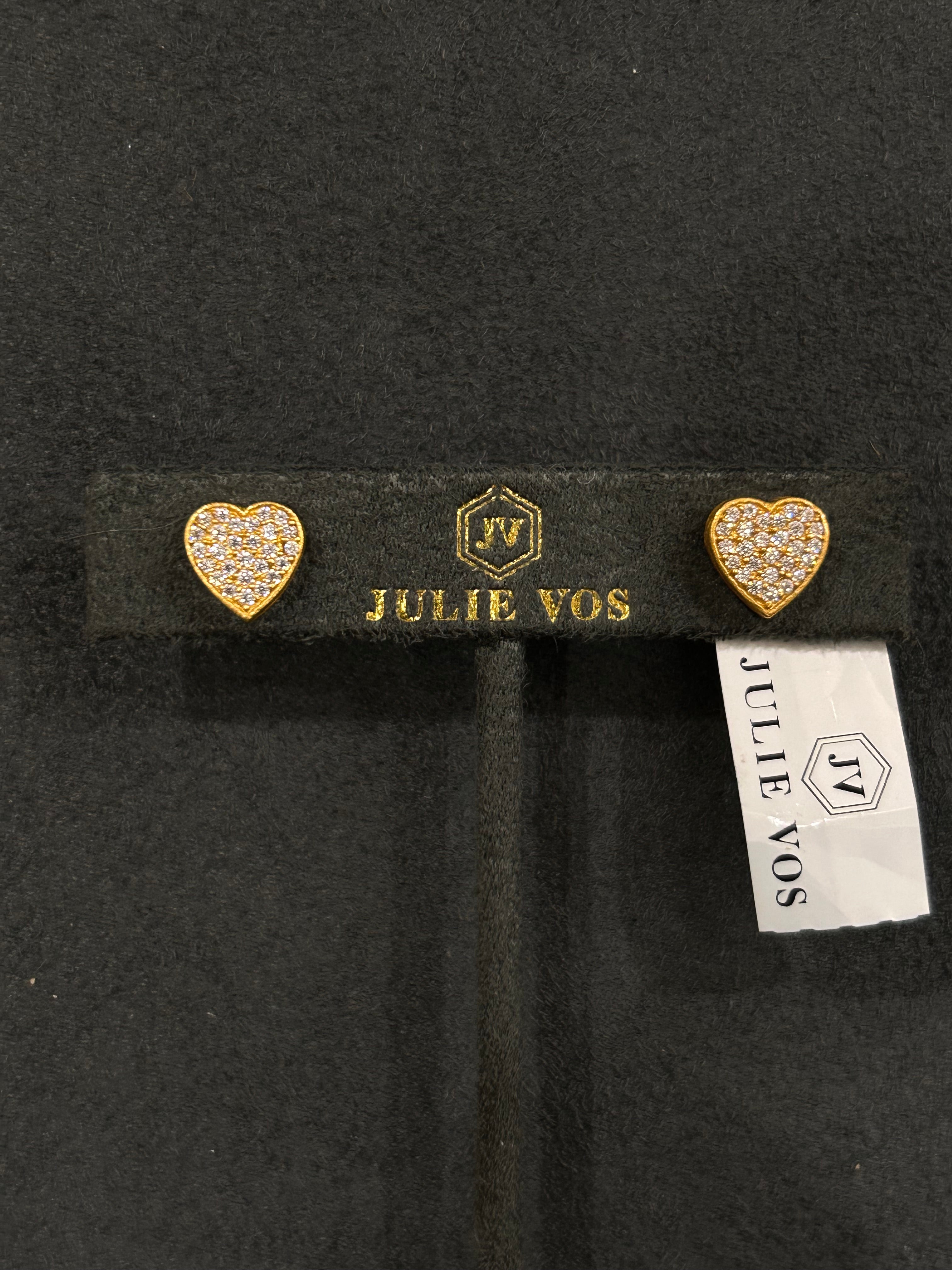 HEART PAVE STUD GOLD/WHITE CZ