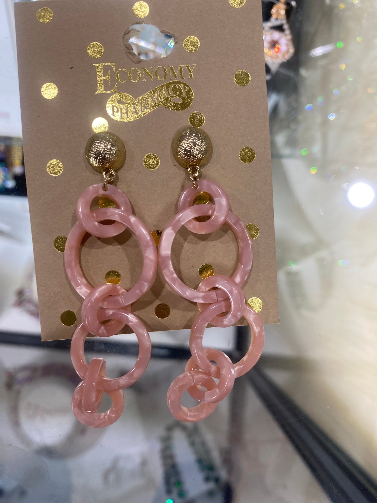 ACRYLIC CHAIN DANGLE EARRING