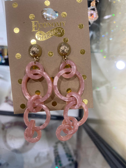 ACRYLIC CHAIN DANGLE EARRING