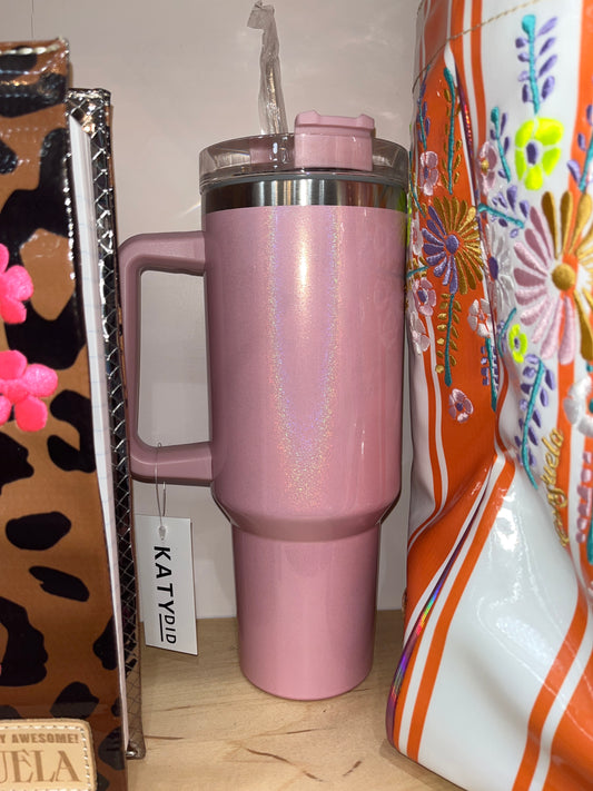 40OZ TUMBLER - LIGHT PNK GLITTER