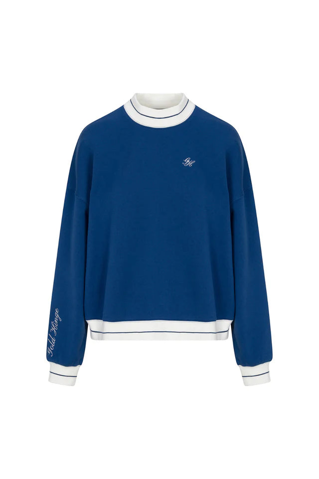 AZURE PREP STRIPE MOCK NECK