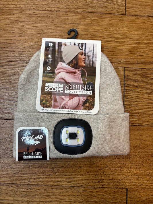 NIGHT SCOPE RECHARGEABLE LED BEANIE - OATMEAL