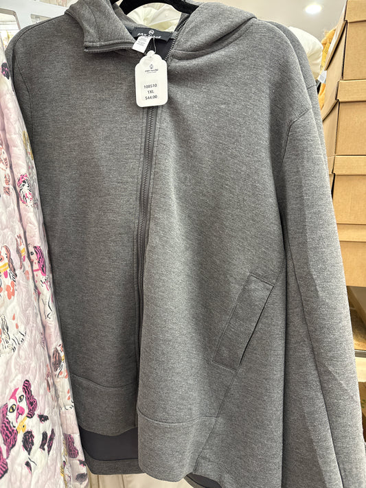 MID-WEIGHT HOODIE JACKET - CHARCOAL - 3XL