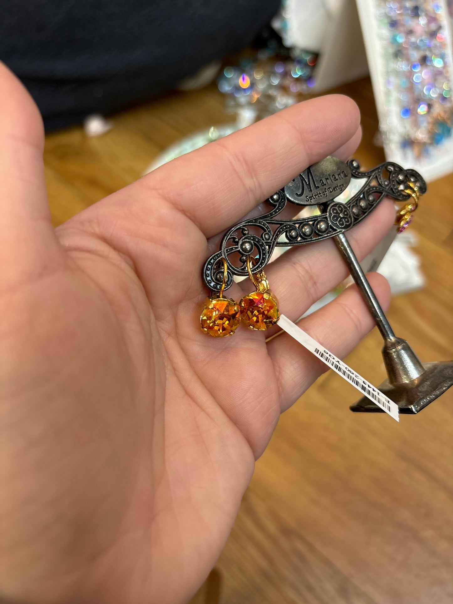 YG ORANGE IRIDESCENT EARRINGS