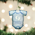 OWC ORNAMENT - BLUE BABY ONESIE