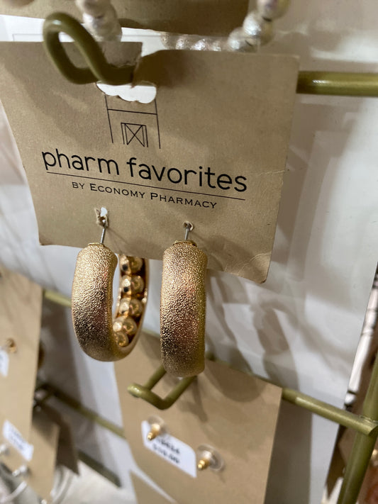 GOLD HOOP W/GOLD BEADED ACCENT EARRINGS