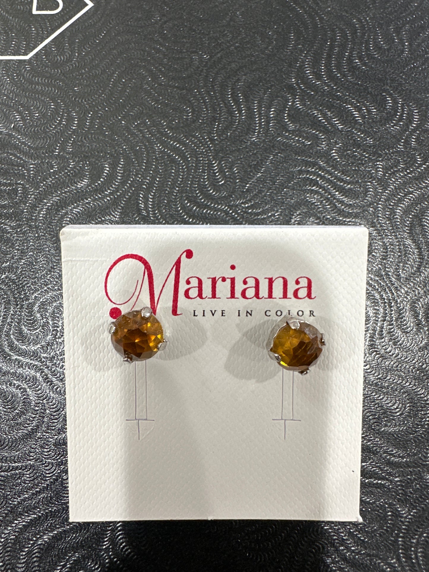 MARIANA EARR-SLVR STUDS-DK ORANGE