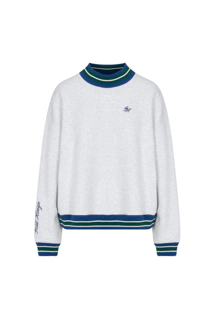 HEATHER GREY PREP COURTSIDE MOCK NECK