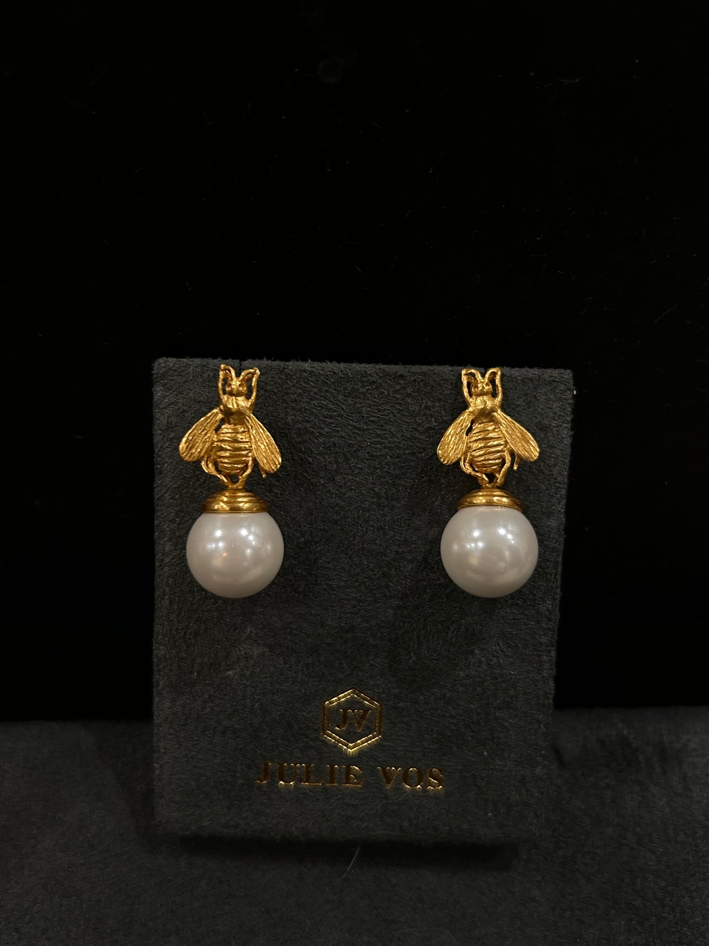 BEE PEARL DROP EARRINGS