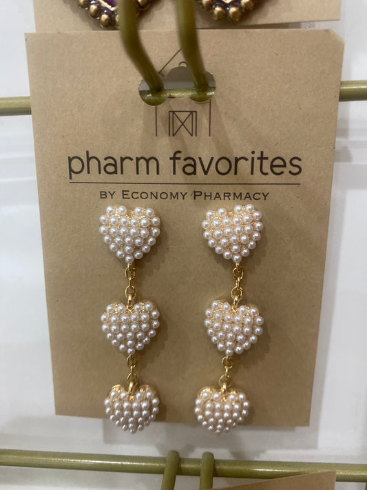 SHERBROOKE HEART DROP EARRINGS - PEARL