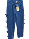 DK DENIM JEANS WITH TIES DOWN SIDE SEAM