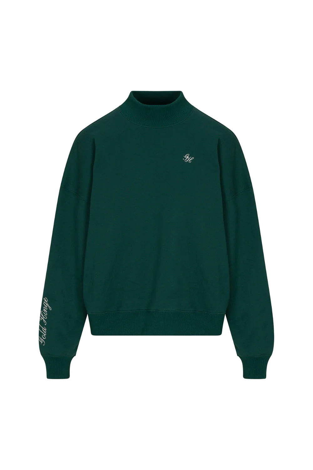 HUNTER GREEN PREP MOCK NECK