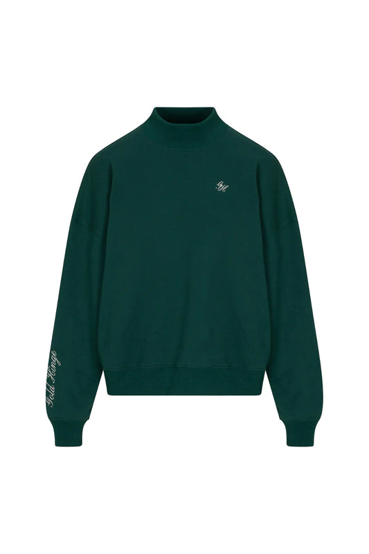 HUNTER GREEN PREP MOCK NECK
