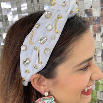 Golf Headband w/ Crystals & Charms - White - Pharm Favorites by Economy Pharmacy