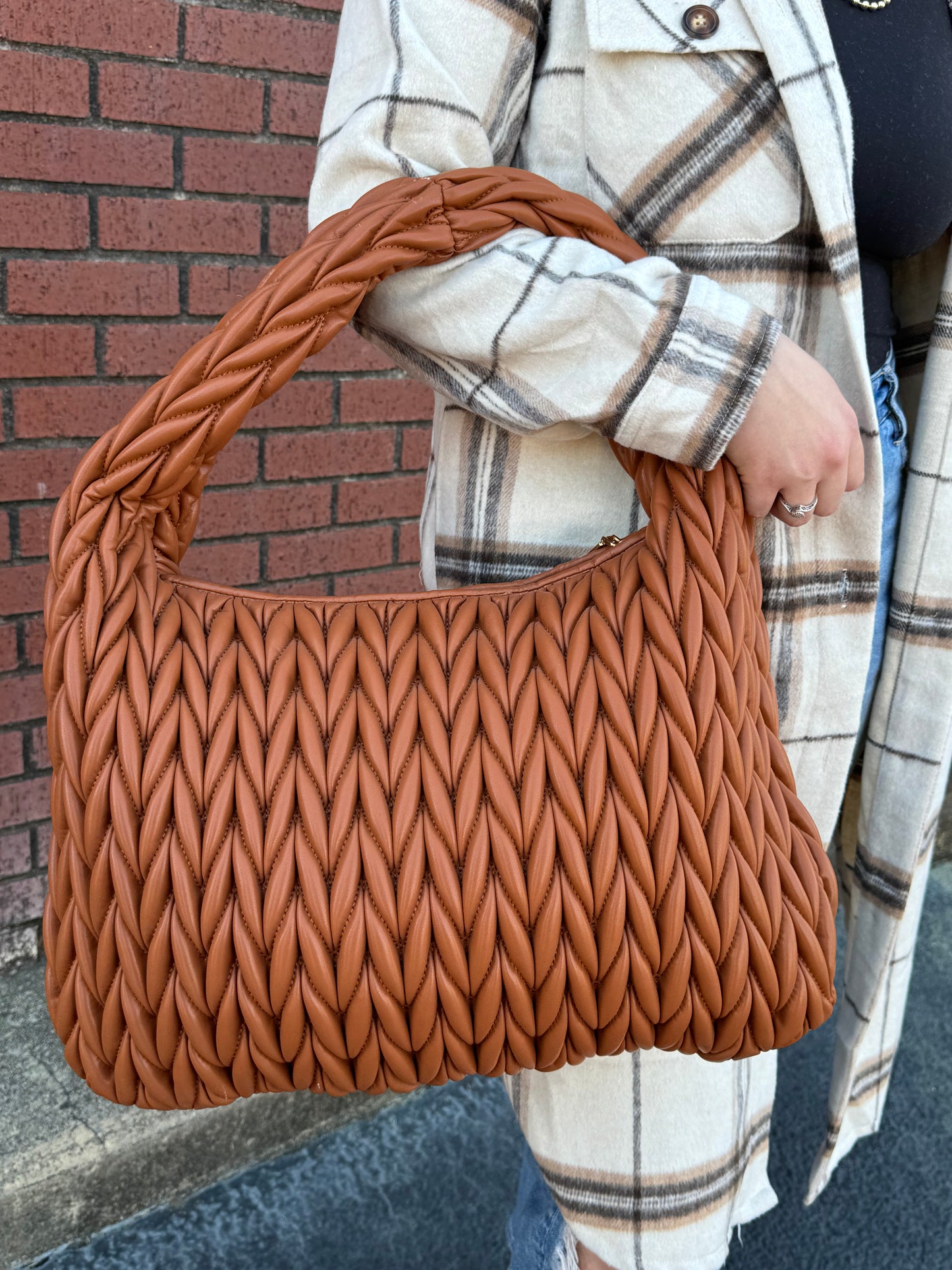 Brown Braided Bag