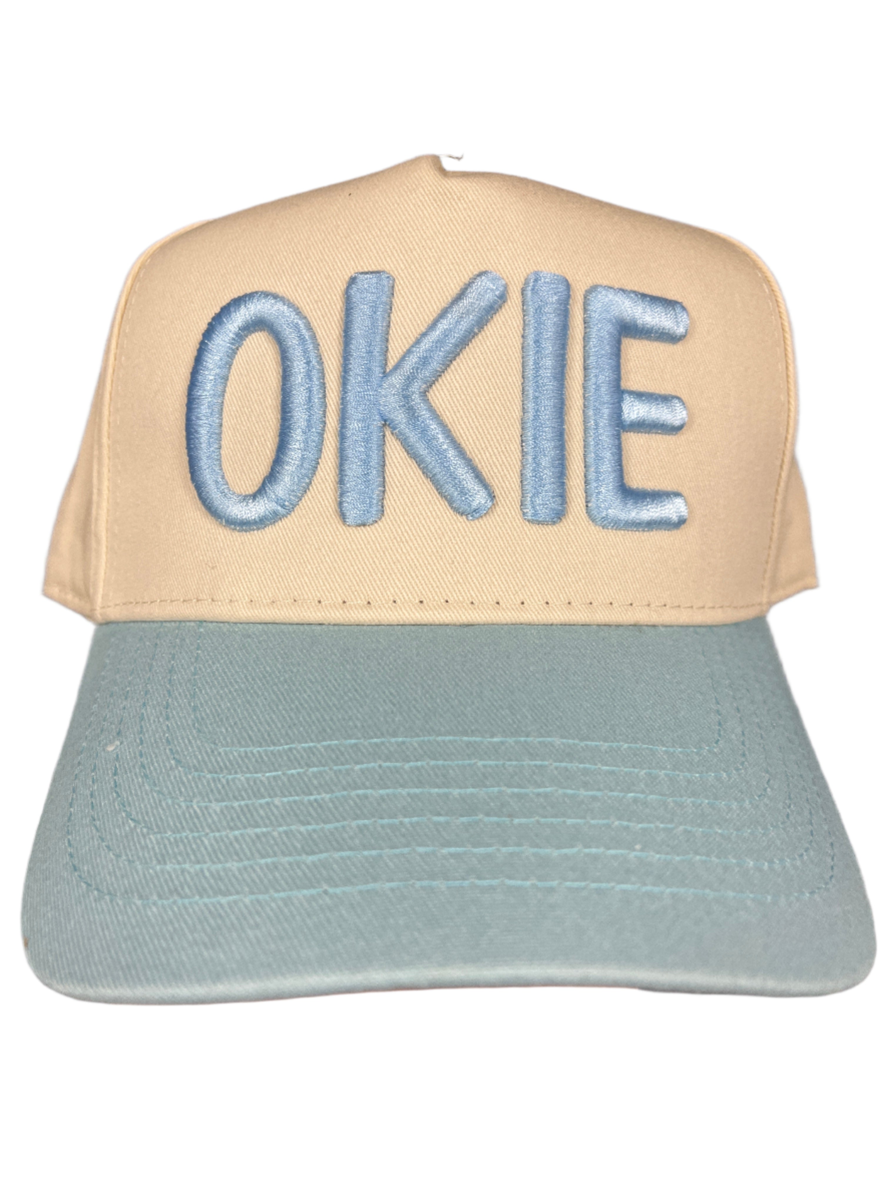IVORY/LIGHT BLUE OKIE HAT