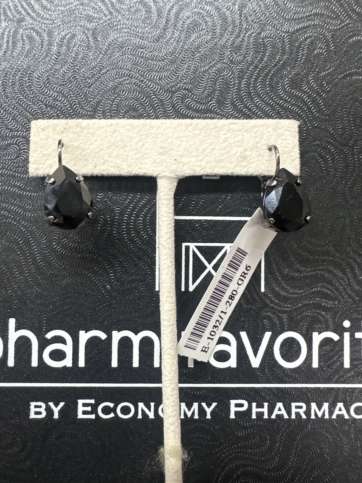 MARIANA EARRINGS - BLK - LG BLACK TEARDROP