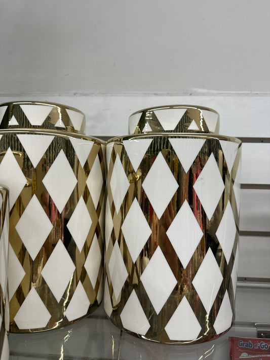 10" JAR WITH LID GOLD