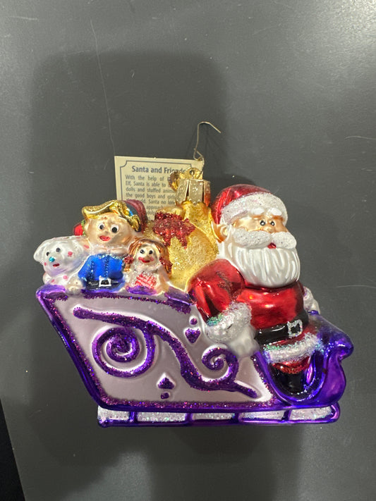 CHRISTMAS ORNAMENT - SANTA WITH FRIENDS
