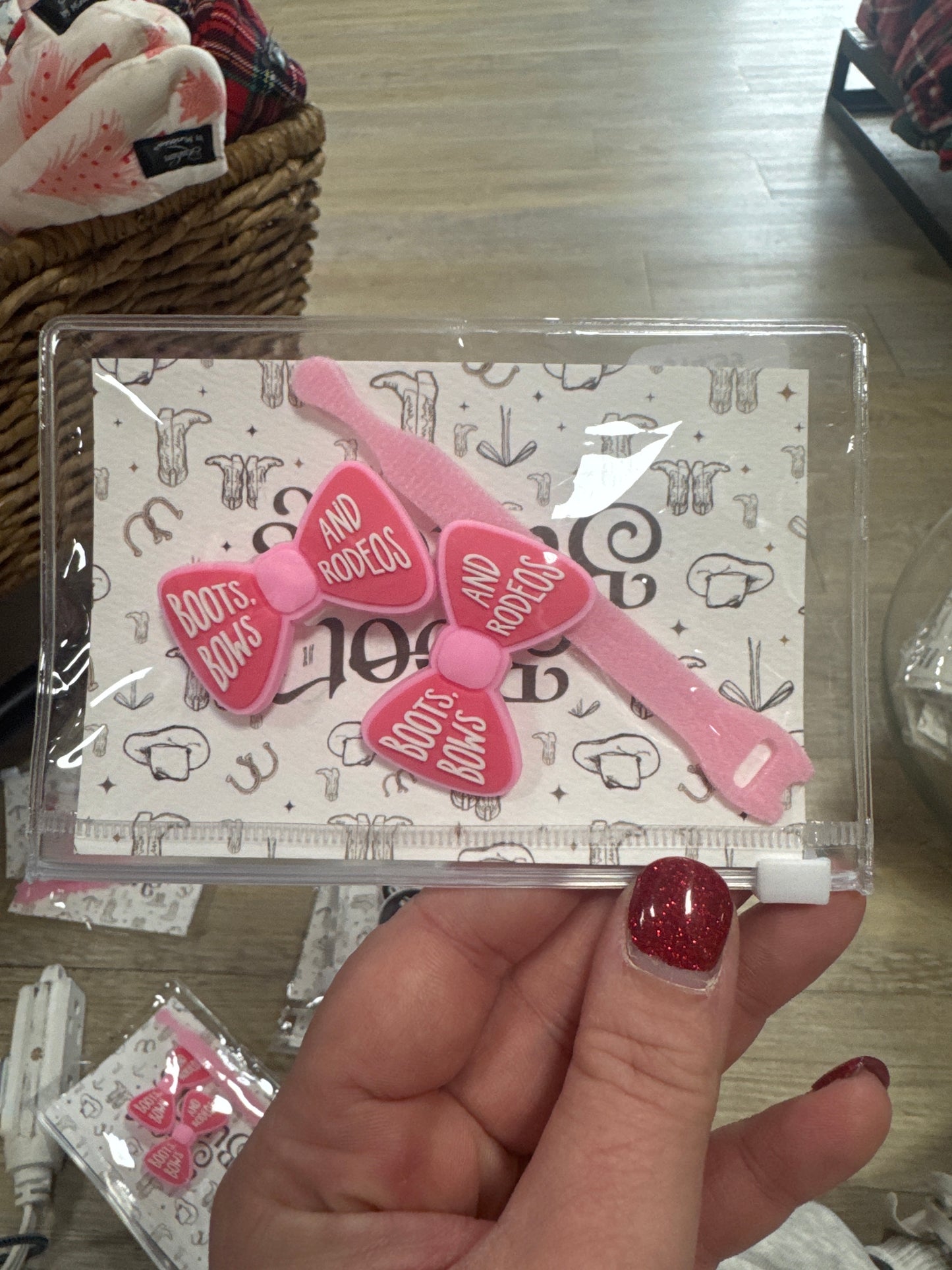 BOOT BUTTONS - RODEO PINK BOW