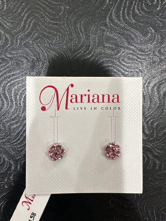 MARIANA EARRINGS -SLVR - SM FLOWER PINK