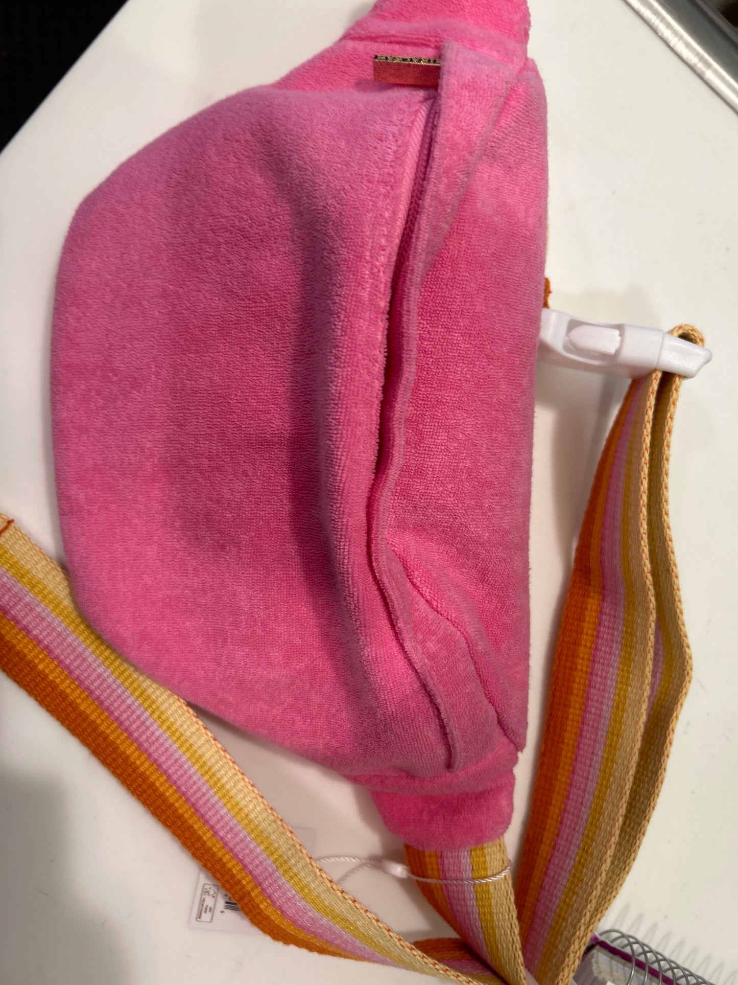PINK TERRY CLOTH FANNY PACK