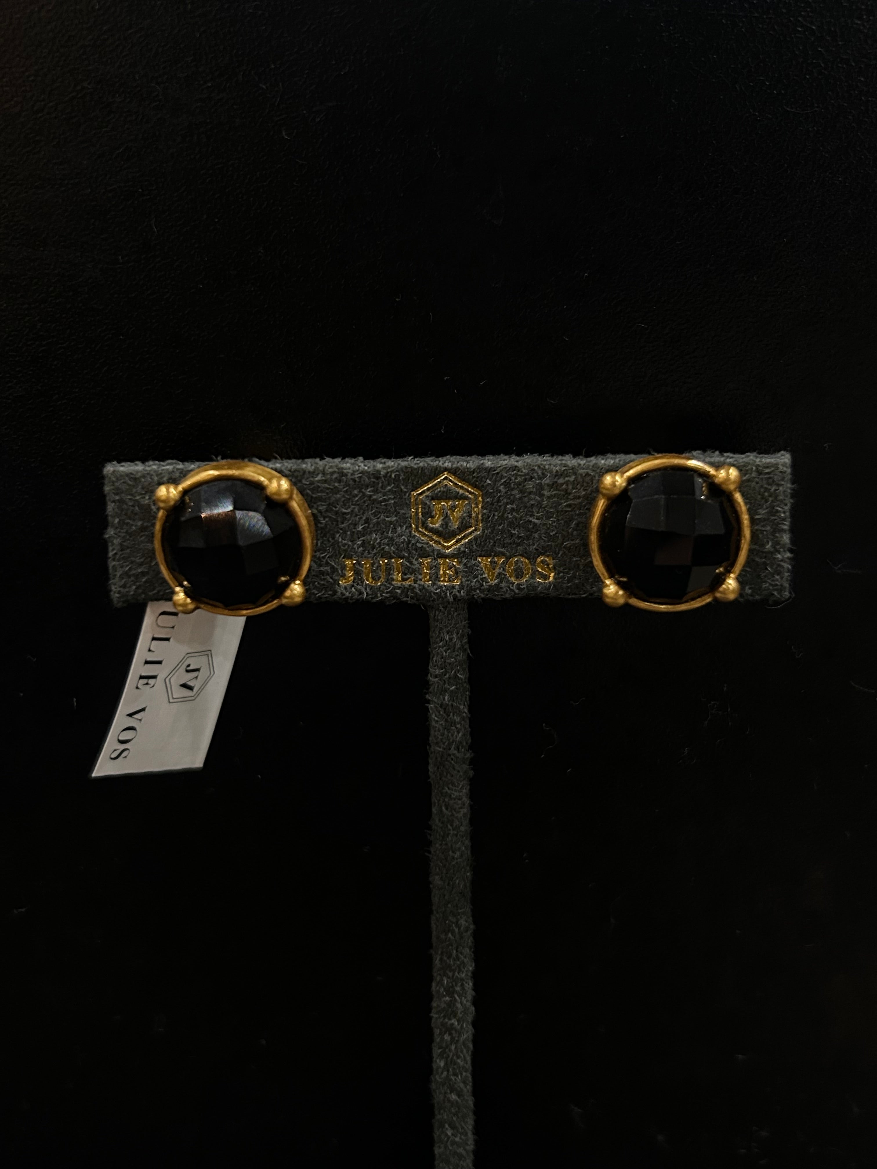 HONEY STUD GOLD OBSIDIAN BLACK