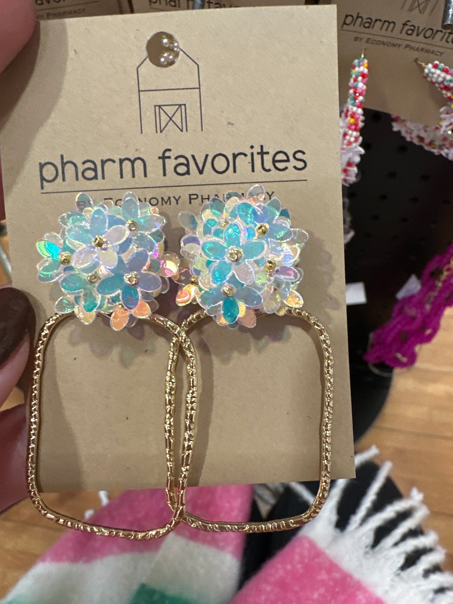 ?IRISESCENT FLOWER HOOPS - IRIDESCENT/RECTANGLE