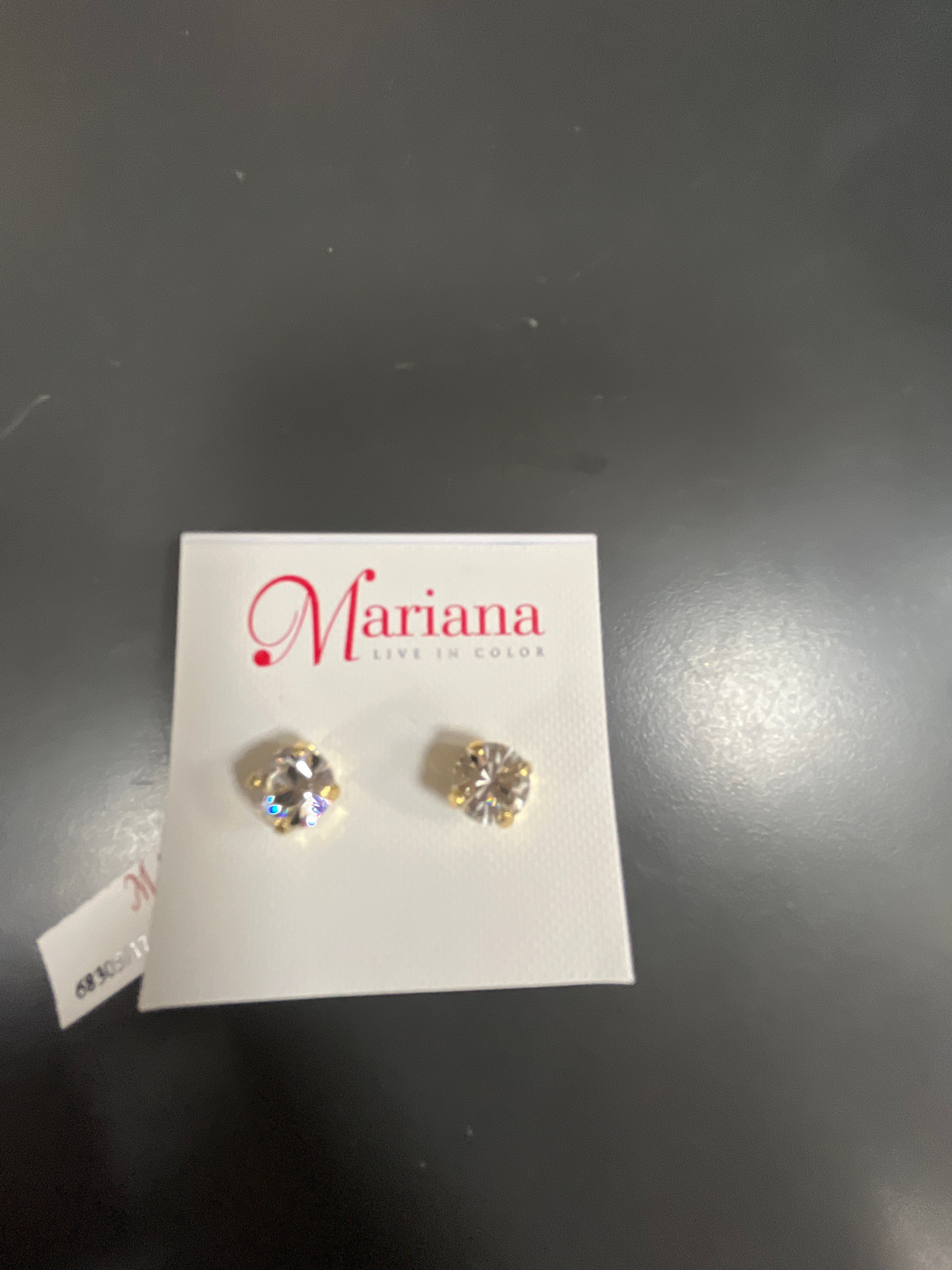 MARIANA - EARRINGS - GOLD - LARGE CLEAR STUD