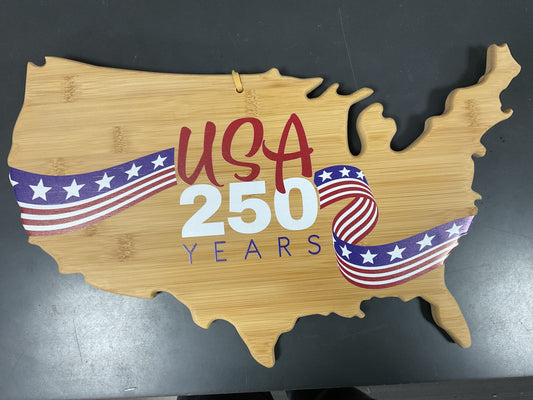USA CUTTING BOARD -  250 YEARS
