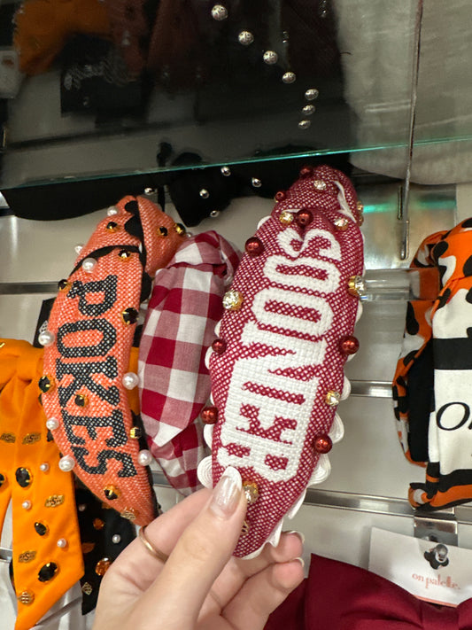 OKLAHOMA BOOMER SOONER CROSS STITCH HEADBAND
