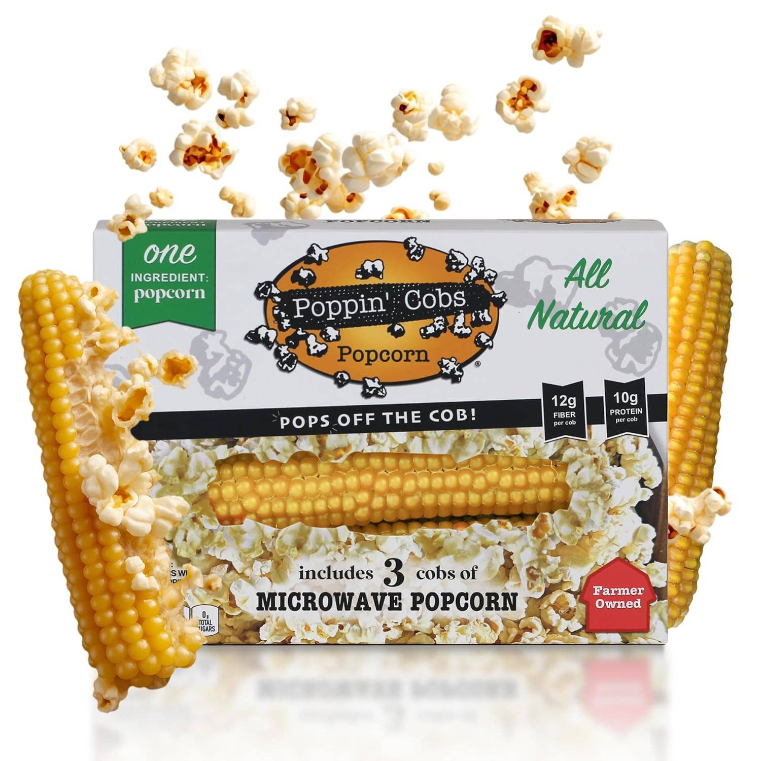 Popcorn on the Cob - Poppin Cobs Microwave Popcorn - 3 Pack