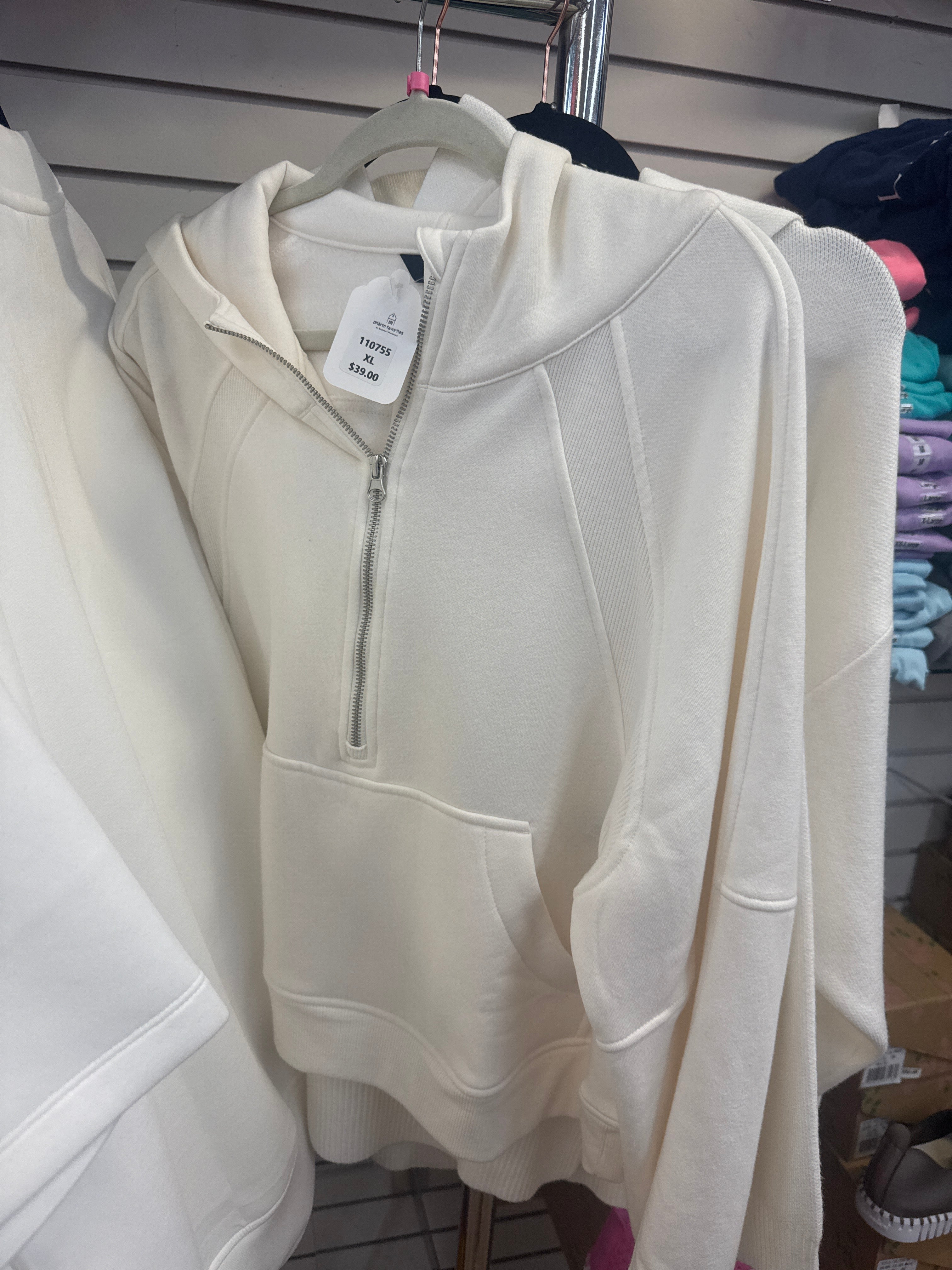 FRENCH TERRY CROPPED QTR ZIP HOODIE