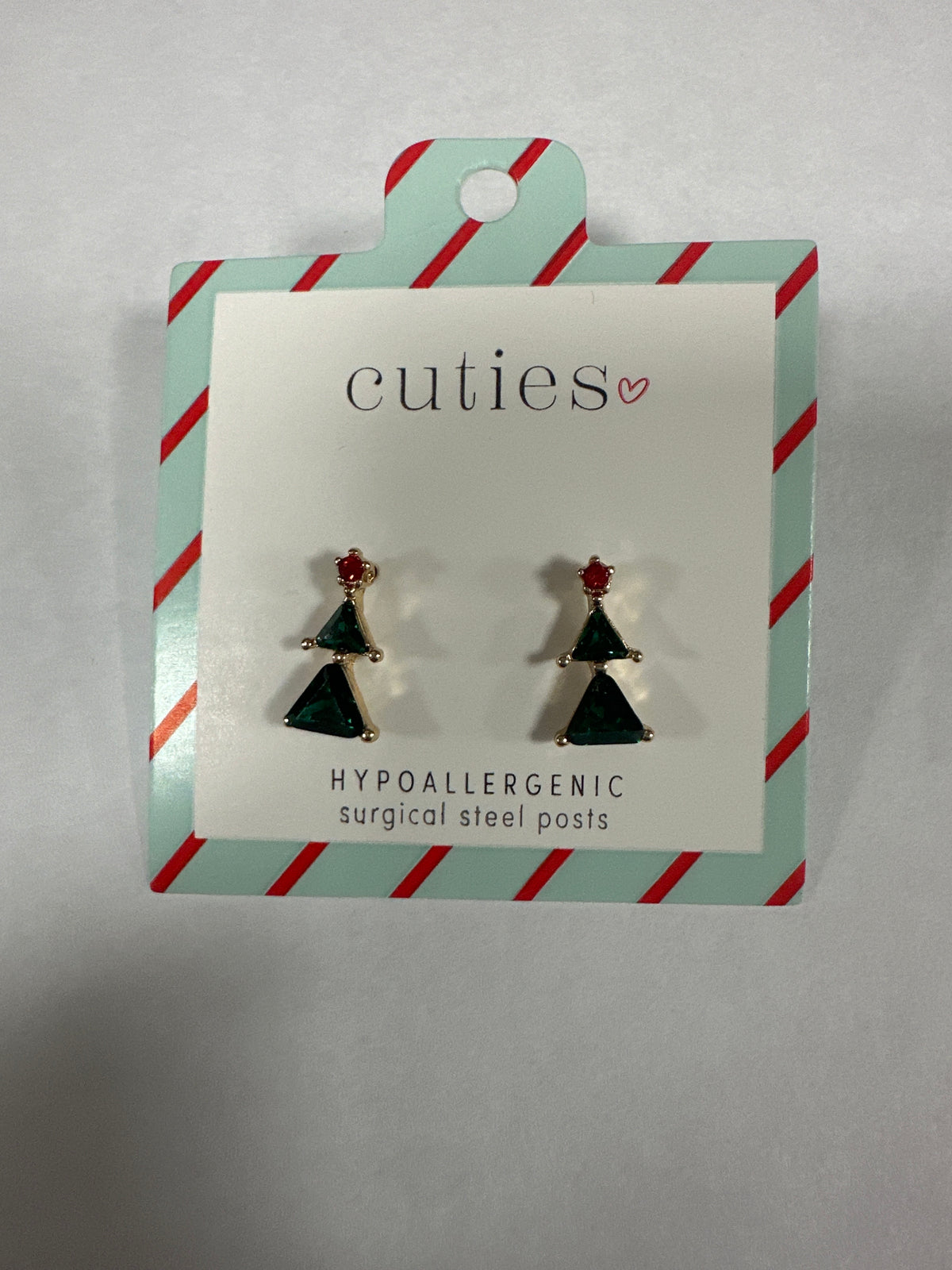 GREEN CRYSTAL TREES EARRINGS